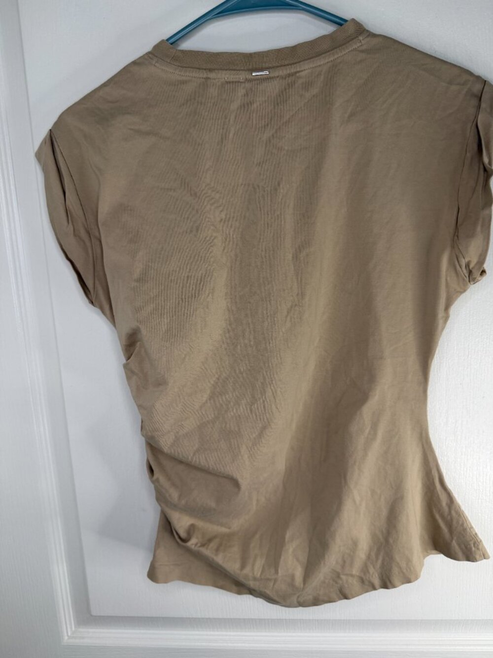 BOSS Hugo Boss/ RTR Epka Ruched Cotton Top – Light Beige/Pumice – S- MSRP $139 - Picture 10 of 16